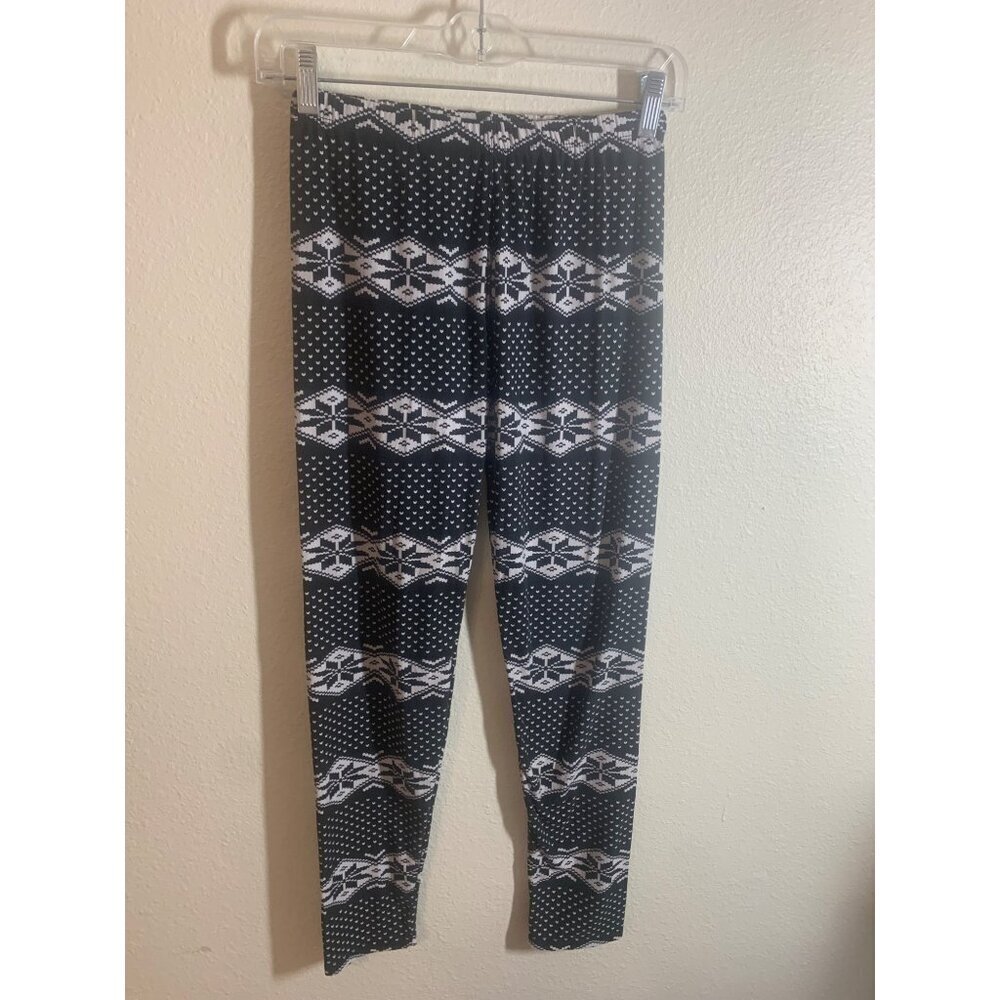 Harry USA Snowflake Print Leggings Juniors One Size Black AC7